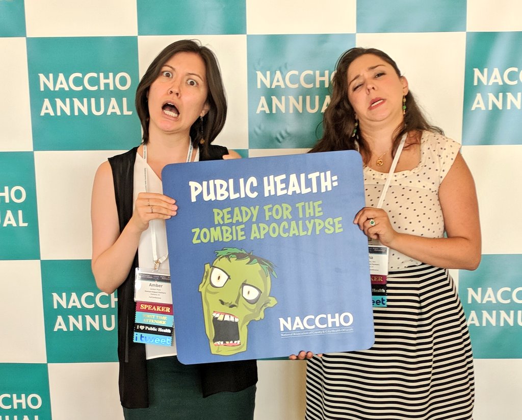 AnaTellez's tweet photo. Having some fun with @amberakemipiatt before the #NA19 general session #zombieready https://t.co/SPoLSLUgHJ