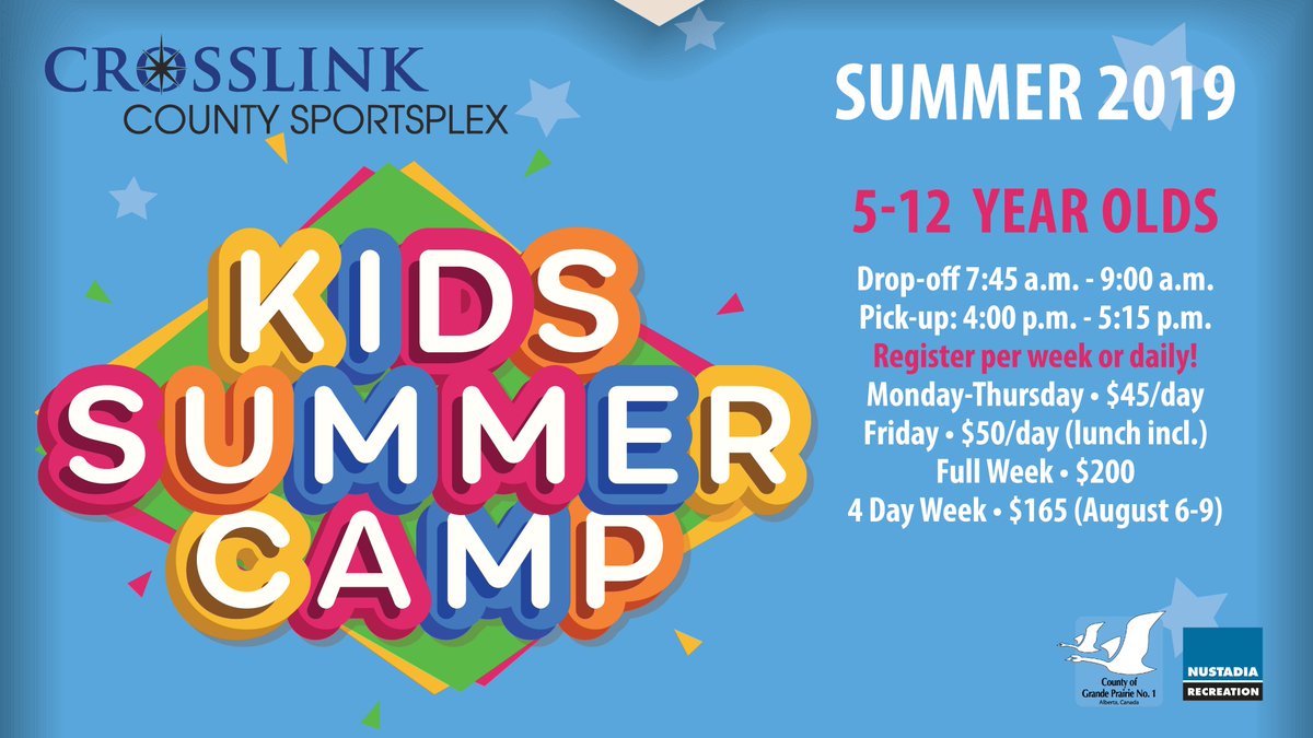 CGPsportsplex's tweet photo. Our Kids' Summer Camps have started! With a fun new theme each week, keep your children active while having fun &amp; making new friends! 

Register for full weeks or daily online at …https://t.co/BUJIxICTM3 … or call 780-830-7407.

See you @CGPsportsplex! https://t.co/cWdvx486RC