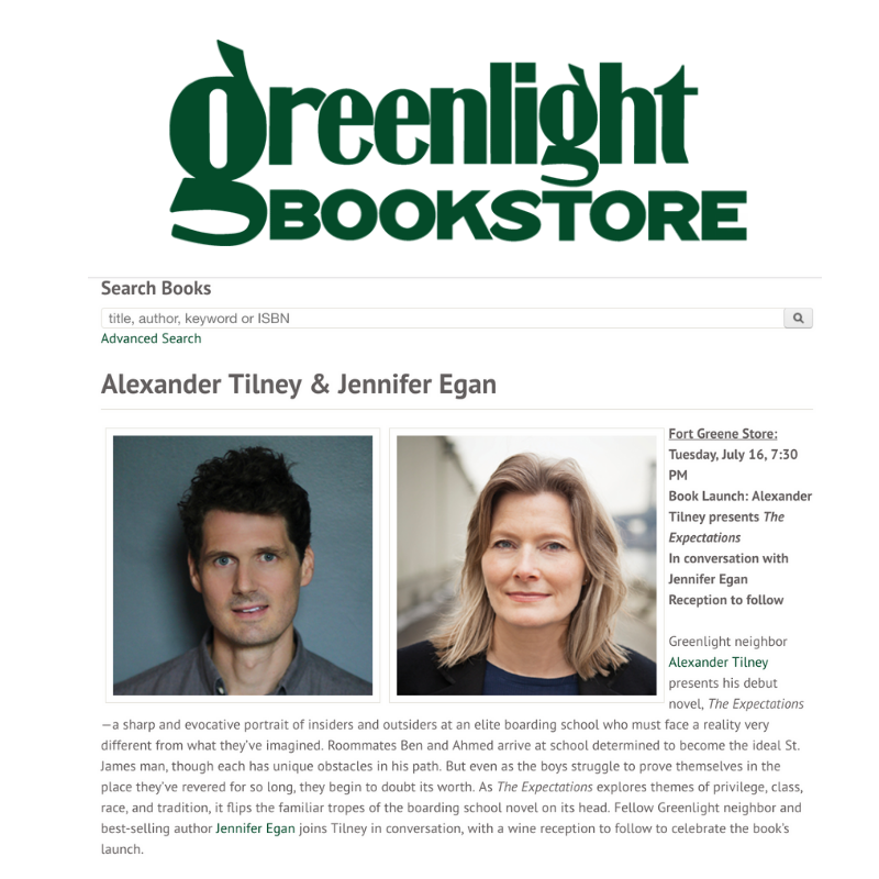 alextilney's tweet photo. Yup, that's just my face next to Jennifer Egan's face (@egangoonsquad), just being on the same @greenlightbklyn event webpage and everything, totally calm and definitely not losing my mind at all.

The book comes out in a week!

#theexpectations #deepbreaths https://t.co/c5HL2MrKR0