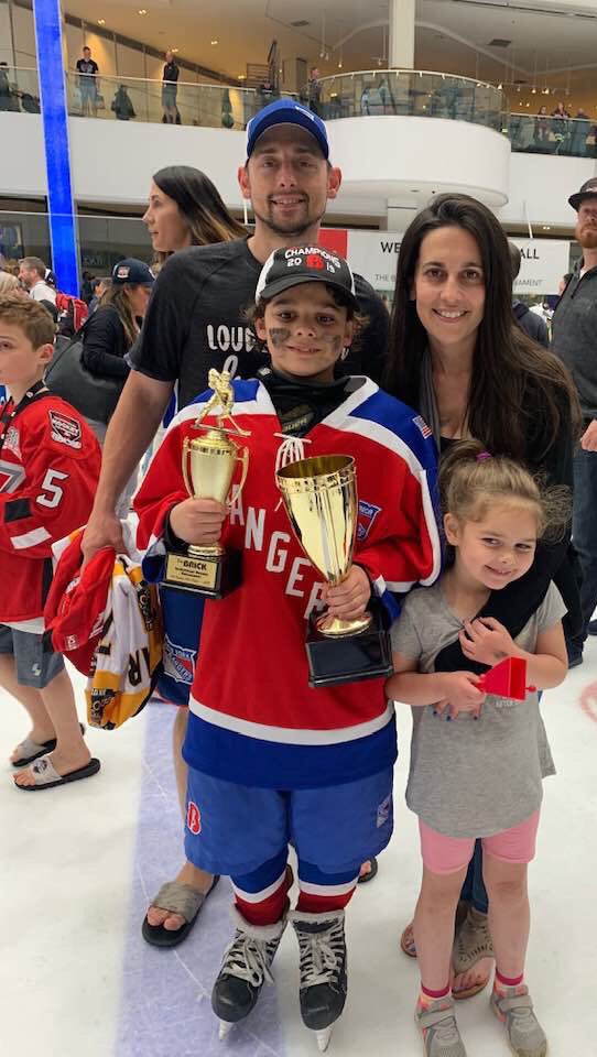 To an amazing hockey mom <a href="/GinaPellegrino/">Gina Pellegrino</a> and her support to our big man Caiden on the epic <a href="/CJRHockey/">CT Junior Rangers</a> <a href="/brickhockey/">Brick Hockey</a> run on our wedding anniversary July 7,2007.