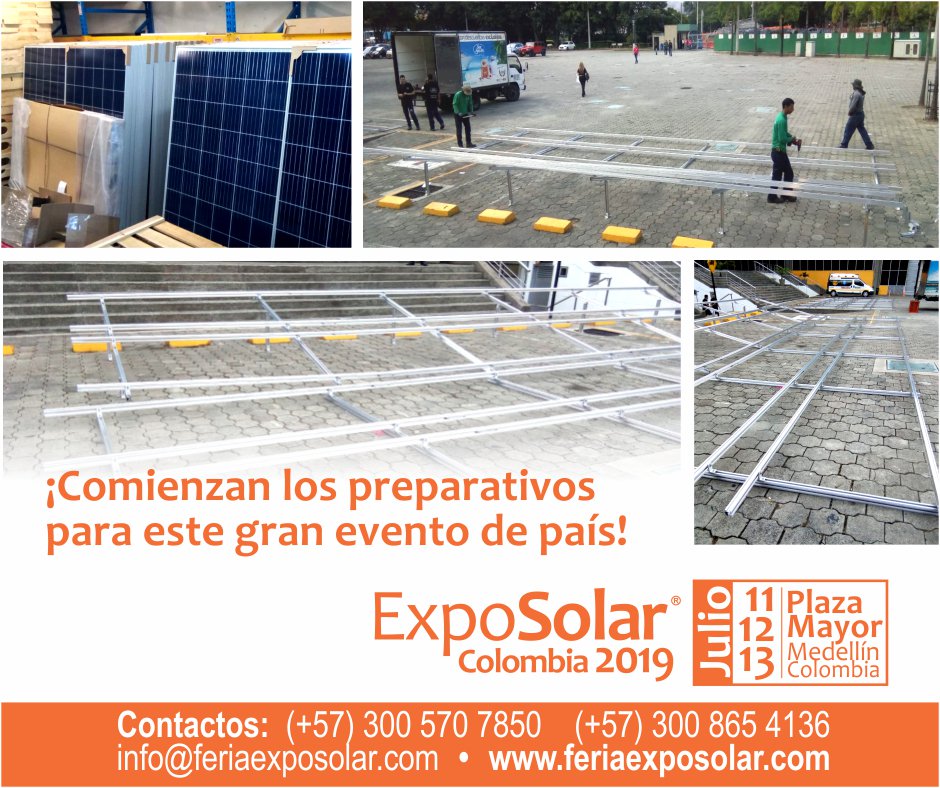 ExposolarCol's tweet photo. El Parque Solar que generará energía durante ExpoSolar Colombia 2019 ya está en construcción. Lo invitamos a asistir a la feria y conocer muchas mas novedades que traen nuestros expositores nacionales e internacionales.

https://t.co/VpFMMnWG6I

celular: 3008654136 https://t.co/mD2DRt4Zf3