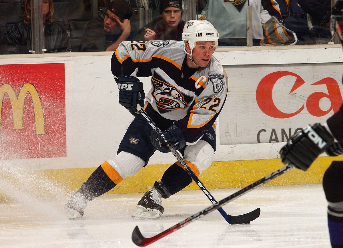 PredsGoldenAge's tweet image. Sucks to see the passing of Greg Johnson. He was a great leader for Nashville back in the early days. He was the 2nd captain in #Preds history from 2002-2005.
In 7 years with the Preds his stats were 

GP-502
G-93
A-145
P-238

Gone too soon. #Rip