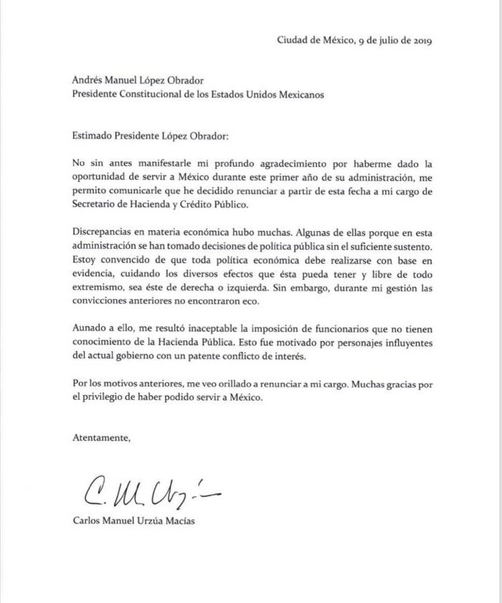 Indira_rs's tweet photo. Decisiones de política pública sin sustento e imposición de funcionarios sin conocimientos, la renuncia de @CarlosUrzuaSHCP define los primeros 7 meses de la #4T. https://t.co/nxE2qhtcyh