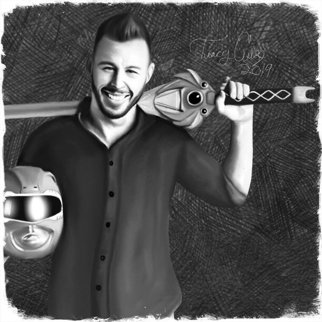 Only1Tracy's tweet photo. #graphite #drawing of @BigBangMike_ holding his big sword! #mikeolaskey #powerrangers #mightymorphinpowerrangers #powerrangersalien #mightymorphinalienrangers #powerrangerszeo #redranger #graphitedrawing #graphiteart #artwork #portrait #martialartist #martialarts #mma #mmafighter https://t.co/IwsjZ5XzUw