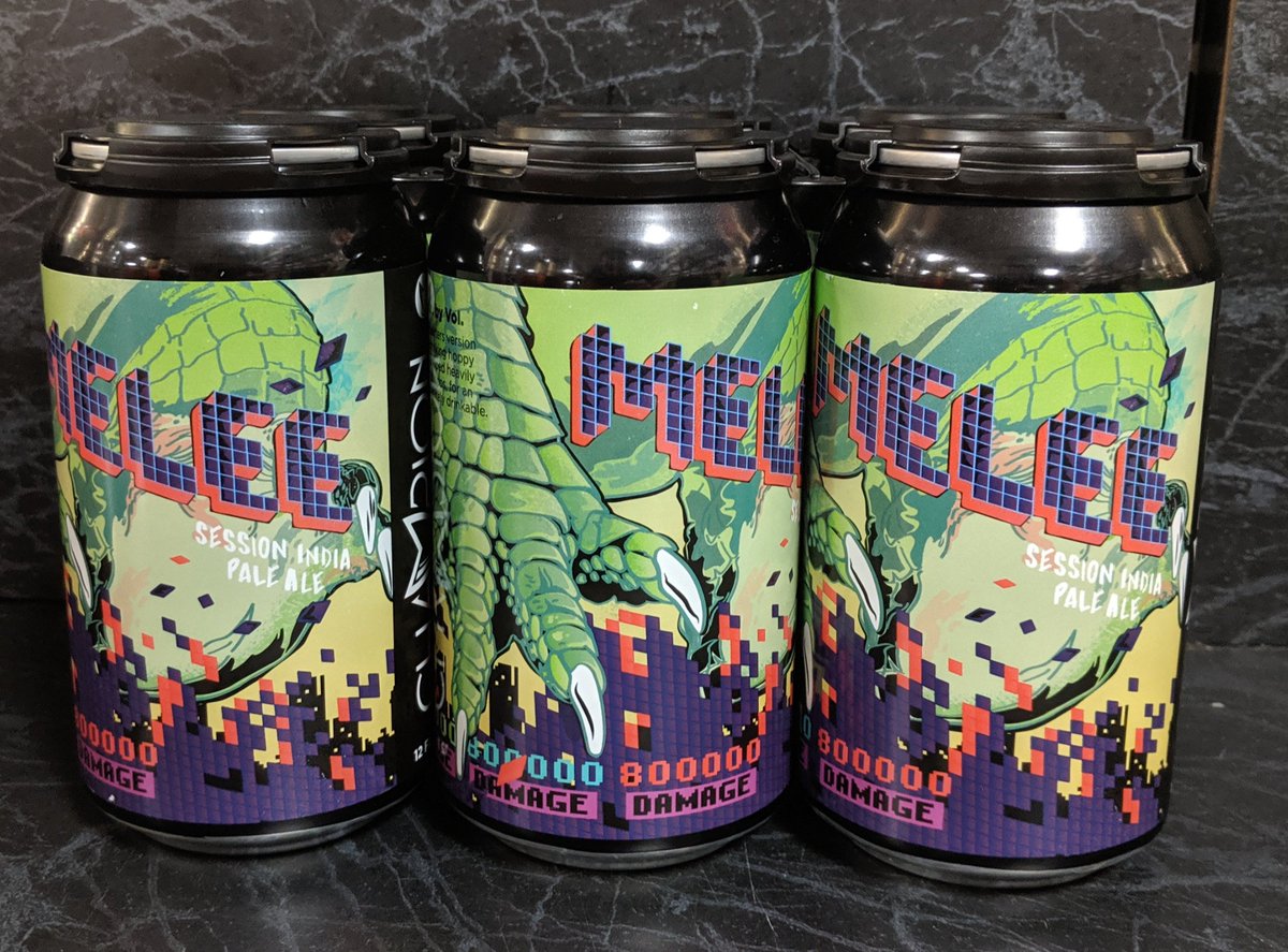 DrakePartyCentr's tweet photo. NEW -- Champion Melee -- Session IPA -- A tone-down, close-quarters version of our IPA. This easy-drinking hoppy American Pale Ale is hopped heavily with Citra and Amarillo hops, for an extra citrusy taste. Deliberately drinkable.
4.2%, 6pk cans ($9.79) and singles ($1.79) https://t.co/70bVn3ujFt