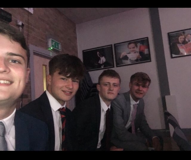 4 of the lads representing the Greens in Cottingham after being nominated for school team of the year. #TOTY