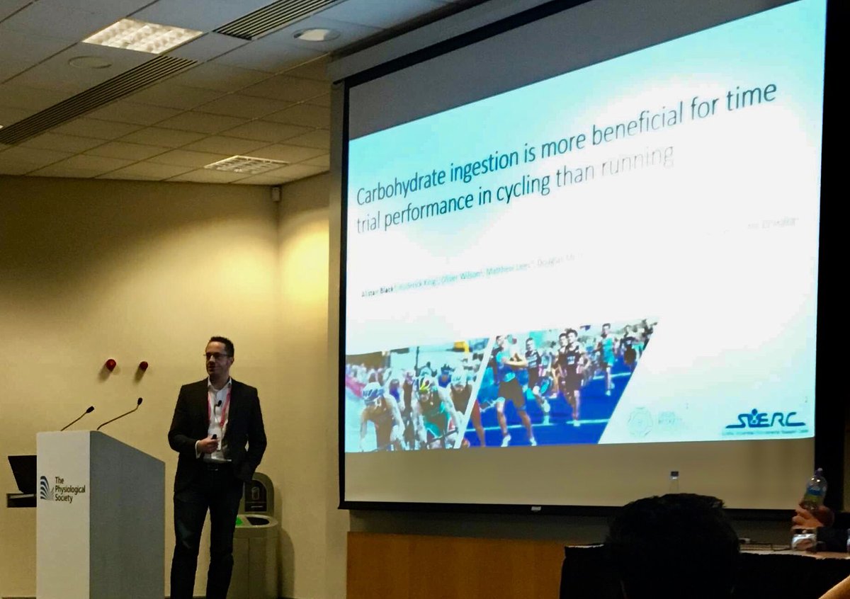 alistairblack81's tweet photo. Carbohydrate ingestion is more beneficial for time trial performance in cycling than running. Good discussion with Kostas Tzintzas and ⁦@GethinHEvans⁩ #physiology2019 ⁦@leedsbeckett⁩ ⁦@BeckettResearch⁩ ⁦@Carnegie_Sport⁩ https://t.co/TZ5JOUqcZk