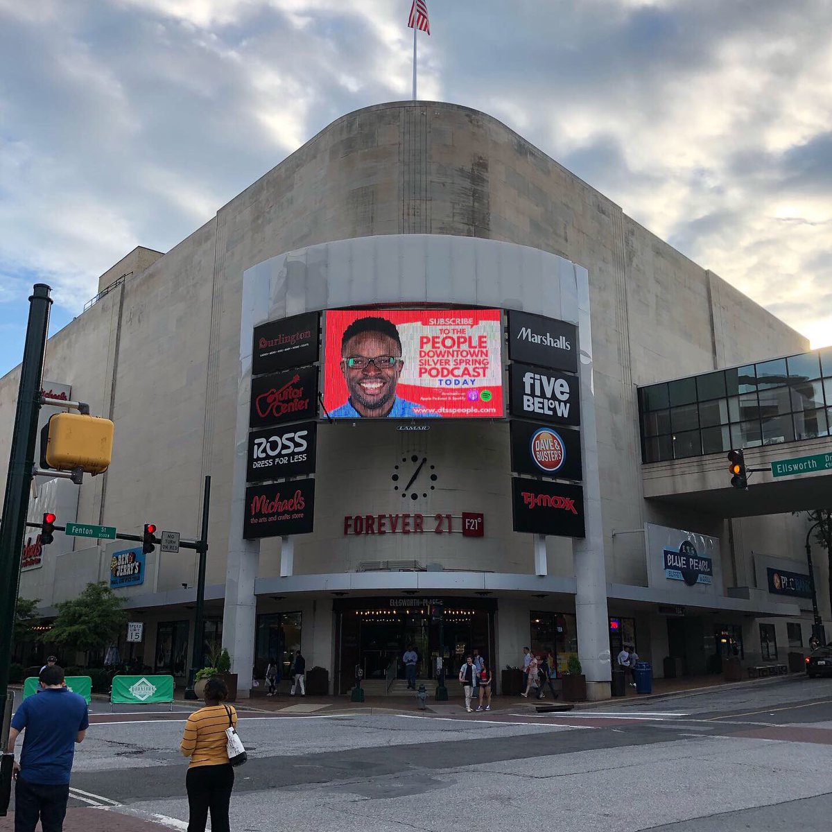 DtssPeople's tweet photo. People Downtown Silver Spring Podcast gets boost with Ads on Silver Spring Mall Jumbotron screens. #dtsspeople #SilverSpring #silverspringlove #podcasting #podcaster #montgomerycounty #MoCoMD #downtownsilverspring https://t.co/dbLYcgq6y8