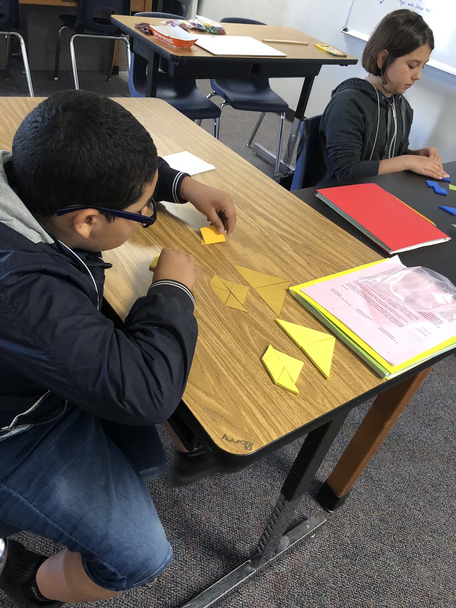 mariamac09's tweet photo. Building shapes of the same area- #decomposing #rearranging #samearea #6thgrademath @openupresources @hoko221 @chrisharr27 https://t.co/xQtJB6E9OS