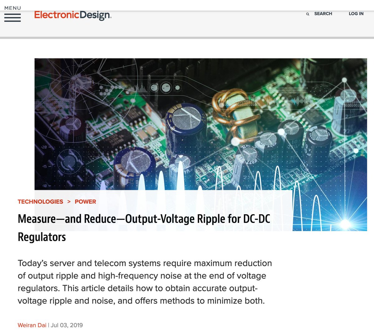 How to measure—and reduce—output-voltage ripple for DC-DC regulators. From @ElectronicDesgn. #voltageregulation
ow.ly/KrNc50uVCbd