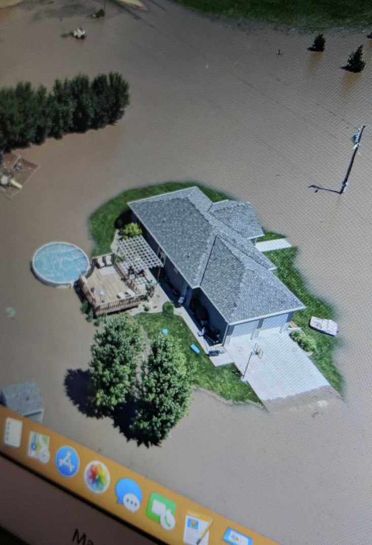 bryceabbey's tweet photo. Update from 92nd street and HWY 10. #basementstilldry #KearneyFlood2019 #waterreceding @NTVNEWS @NTVDaveGriek https://t.co/ww0jFaKX1P
