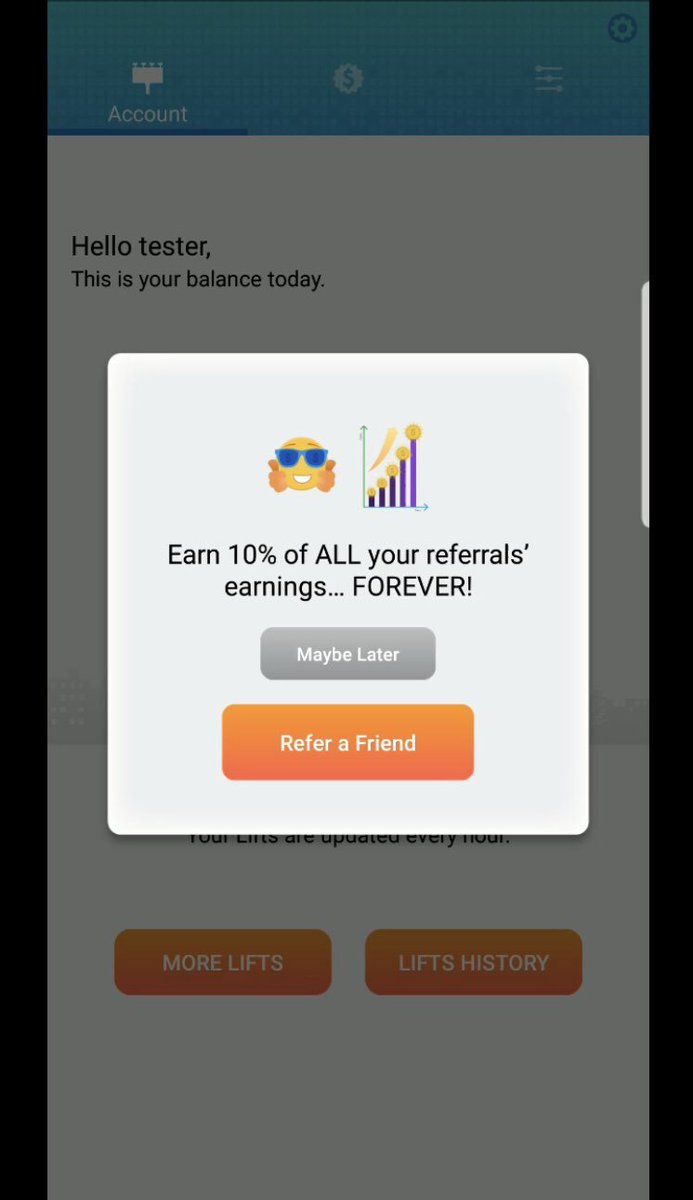 screenliftapp's tweet image. Refer your friends today to make bank while they earn Lifts! 😉🤑 #appsthatpaymoney #screenlift #referral #referfriends #makeeasymoney