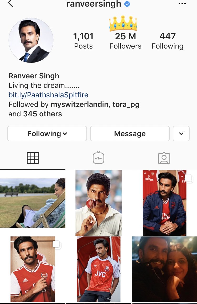 Ranveerians Worldwide  #RRKPK IN CINEMAS NOW♥️ on X: [INSTA UPDATE ] Ranveer  Singh has crossed 2️⃣5️⃣M followers on Instagram 💃🎉🥁 Woohoo!  Congratulations darling!😘  / X