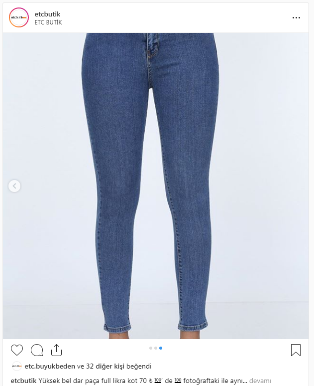 ➖instagram.com/etcbutik

#ModanınSürprizi #etcbutik ile GÜVENLİ ALIŞ VERİŞ

➖₺70
➖YÜKSEK BEL,DAR PAÇA,FULL #LİKRA

DETAY İÇİN:
instagram.com/p/BznPzUuB3_3/

SÜRAT #KARGO ile HEMEN #KARGO

Bilgi&amp;Sipariş için #WhatsApp
0546 513 89 61

#KBÜ