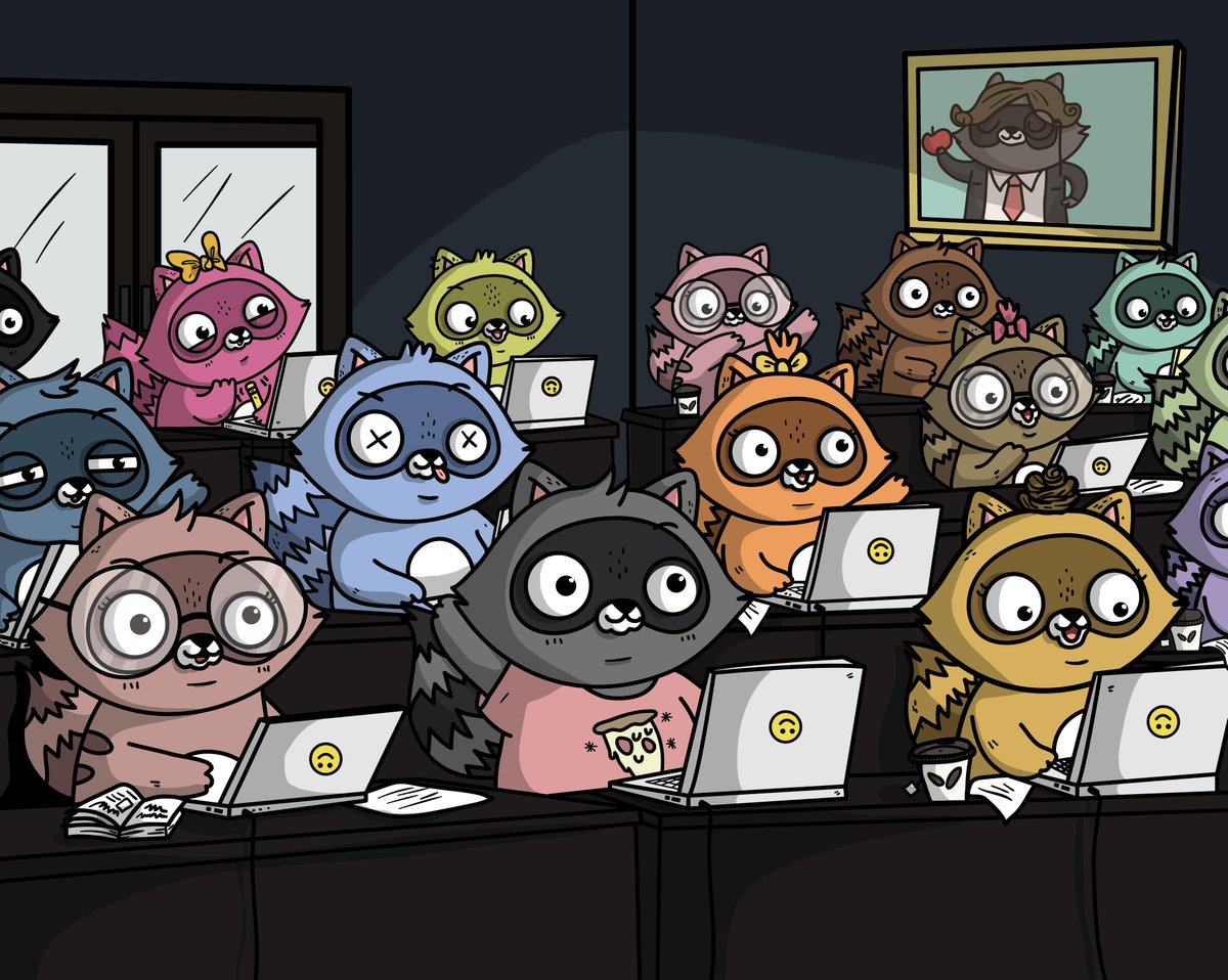 An illustration of a classroom with various bit mascots.