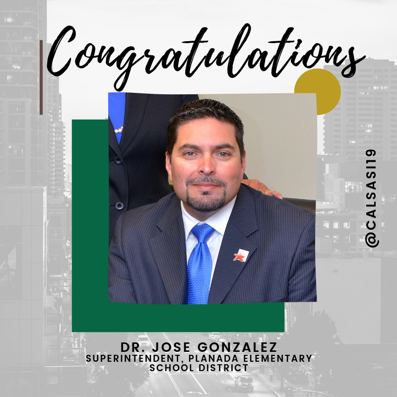 EdLinkSolutions's tweet photo. Help us in congratulating, Dr. Jose Gonzalez, @PESDSupt, Superintendent for Planada Elementary School District, as the newly appointed @CALSAfamilia Executive Director! We look forward to having Dr. Gonzalez at the head of the CALSA organization! #calsafamilia #calsasi2019 https://t.co/3SzCM6ZmXq