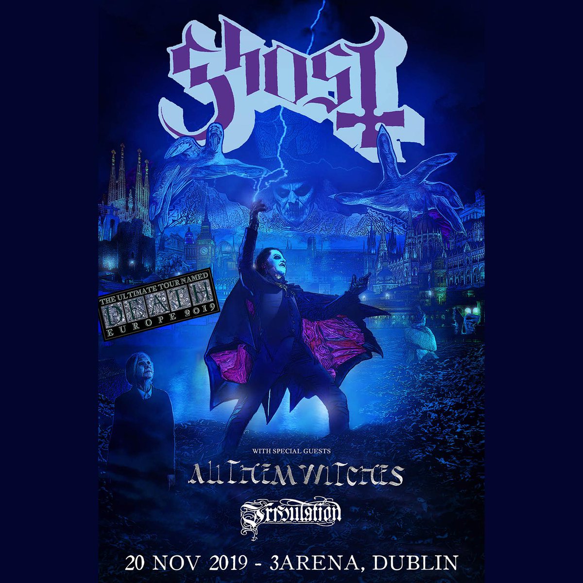 mcd_productions's tweet photo. โ GIG NEWS: Following their highly renowned performance at #Slane2019 this Summer, Ghost has just announced their own headline show in @3ArenaDublin on Nov 20th alongside special guests @AllThemWitches and Tribulation ๐ฅ
โค Tickets on sale this Friday from 10:00am
@TheBandGhost https://t.co/kTLaTbnKw4