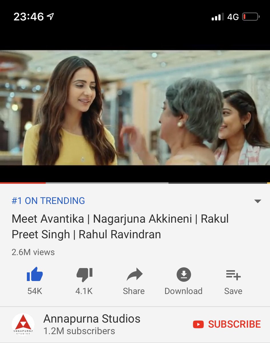 23_rahulr's tweet photo. And trending number 1 nationwide on YouTube! 😄😄😊😊❤️❤️❤️

#Manmadadhu2 

@iamnagarjuna | @rakulpreet | @vennelakishore | @annapurnastdios | @AnandiArtsOffl | @Viacom18Studios | @Ki2Vissapragada @mynnasukumar | @chaitanmusic | @ChotaKPrasad |  @bnreddystar https://t.co/2i7utaoo1V