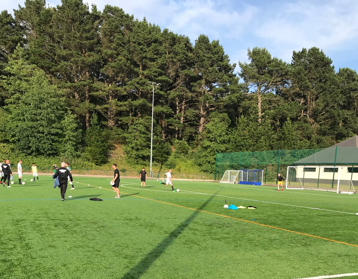 Lovely evening for our first pre-season friendly, against Llanidloes Town at the university astroturf. <a href="/AberUni/">Aberystwyth University</a>