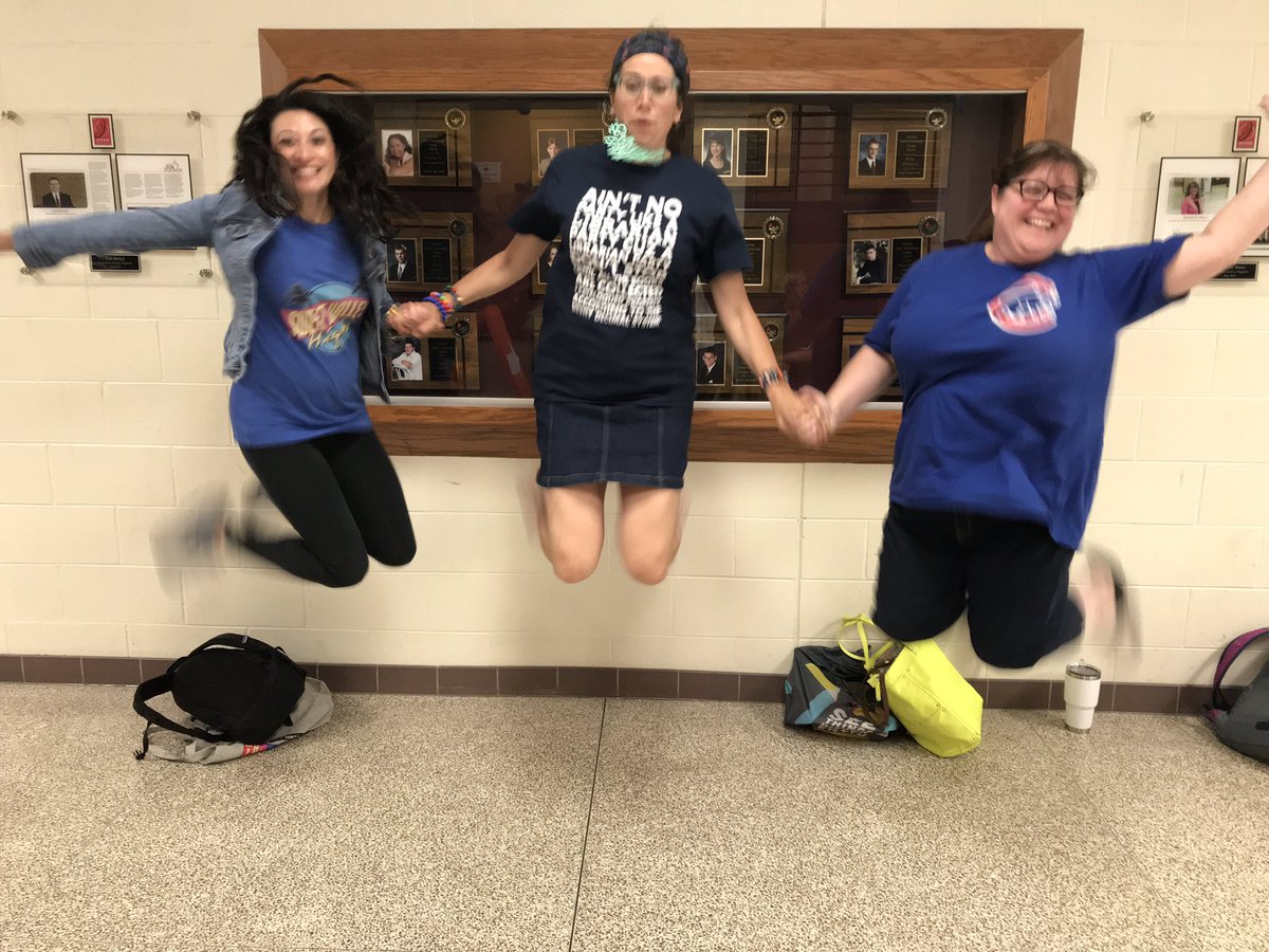 JessicaWalshEdu's tweet image. We got to LEAP with @staceybethr (leaping librarian!) at #nErDcampmi!