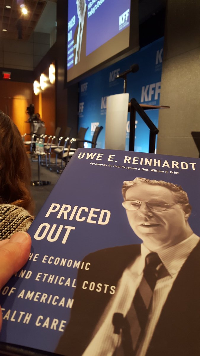 CardinalWaypt's tweet photo. A new #health policy volume by the towering late Dr Uwe Reinhardt and @FrankPurcell is here at the @KaiserFamFound for its release forum. #PricedOut https://t.co/IbMMNR8PGk