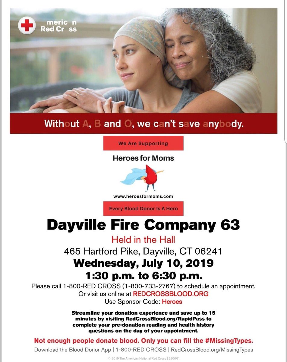 heroesformoms's tweet photo. Who do you know in the #DayvilleCT area? Join Amie Weekley tomorrow at her @CTRedCross #blooddrive. She required 12 units of blood to survive childbirth and you can save a life like hers! #savealife #saveamom https://t.co/5f5wNtnoTt