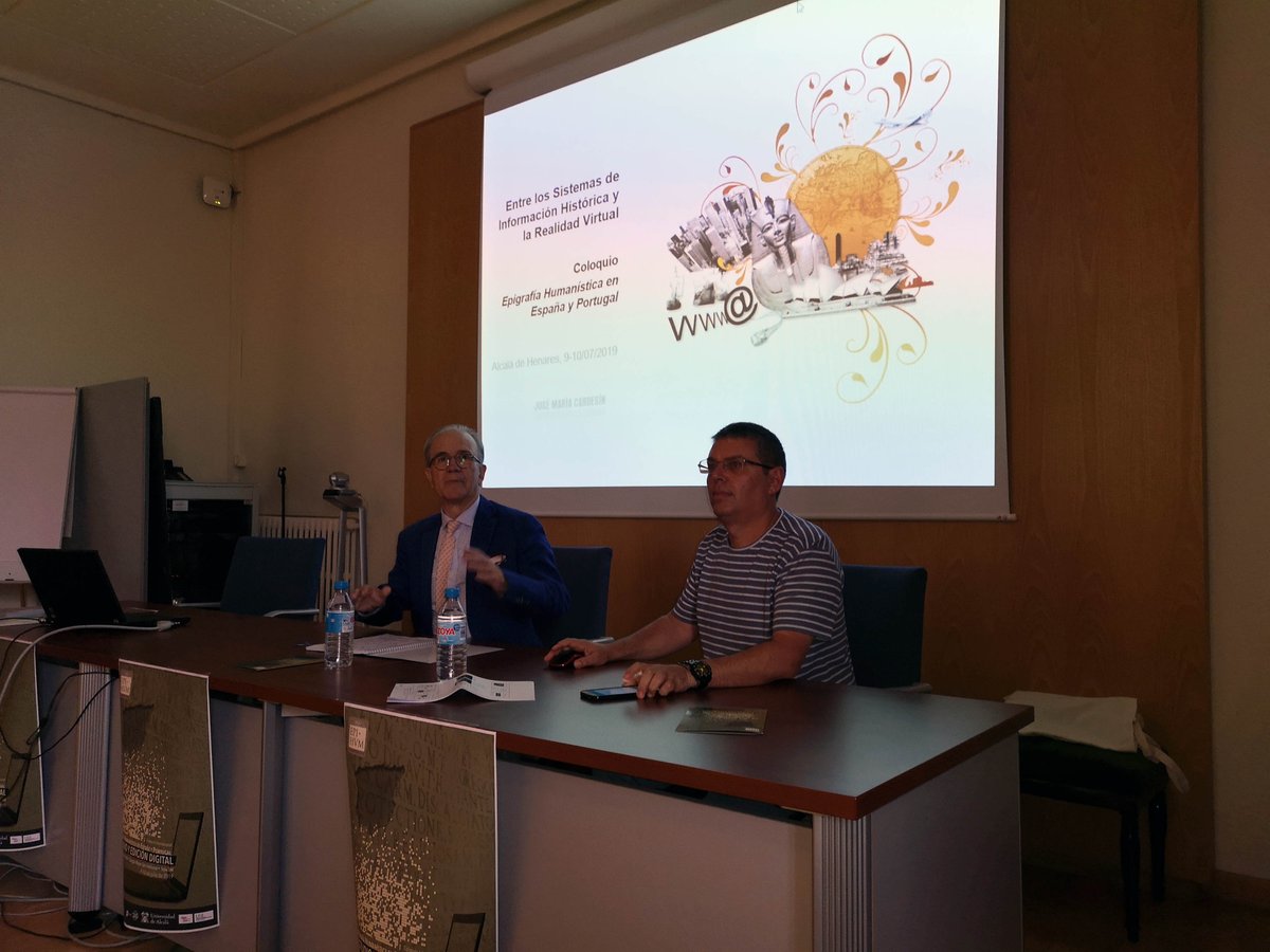 epihum's tweet photo. Muy interesantes las intervenciones en la jornada de #hoy en el coloquio internacional #EPIHUM, con las intervenciones de Joaquín Gómez-Pantoja (UAH), Alicia Ruiz (UNICAN), Manuel Blázquez (UCM), José Mª Cardesín (UDC) y @tramullas (UNIZAR) #epigrafia https://t.co/0Fjtw7SaJE
