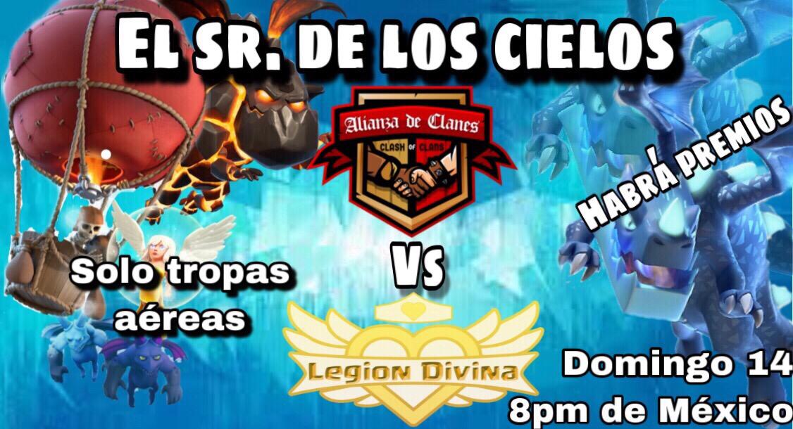 Están invitados a participar en nuestro evento del mes "El Señor de los Cielos" y a ver el directo por el canal de <a href="/lauraDivinaCOC/">Laura Divina❤️</a> el próximo domingo a las 8pm de México.
Será un amistoso de Nuestra Comunidad Vs. Legión Divina.
Interesados escribir por inbox, quedan pocos cupos.
