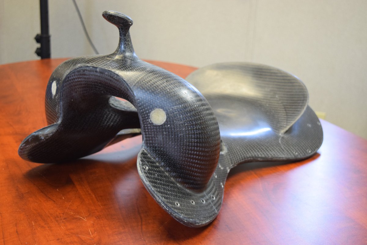 compapproach's tweet photo. A finished model of our new carbon fiber horse saddle! We hope to start rolling these out very soon! https://t.co/z35G7RYkI8