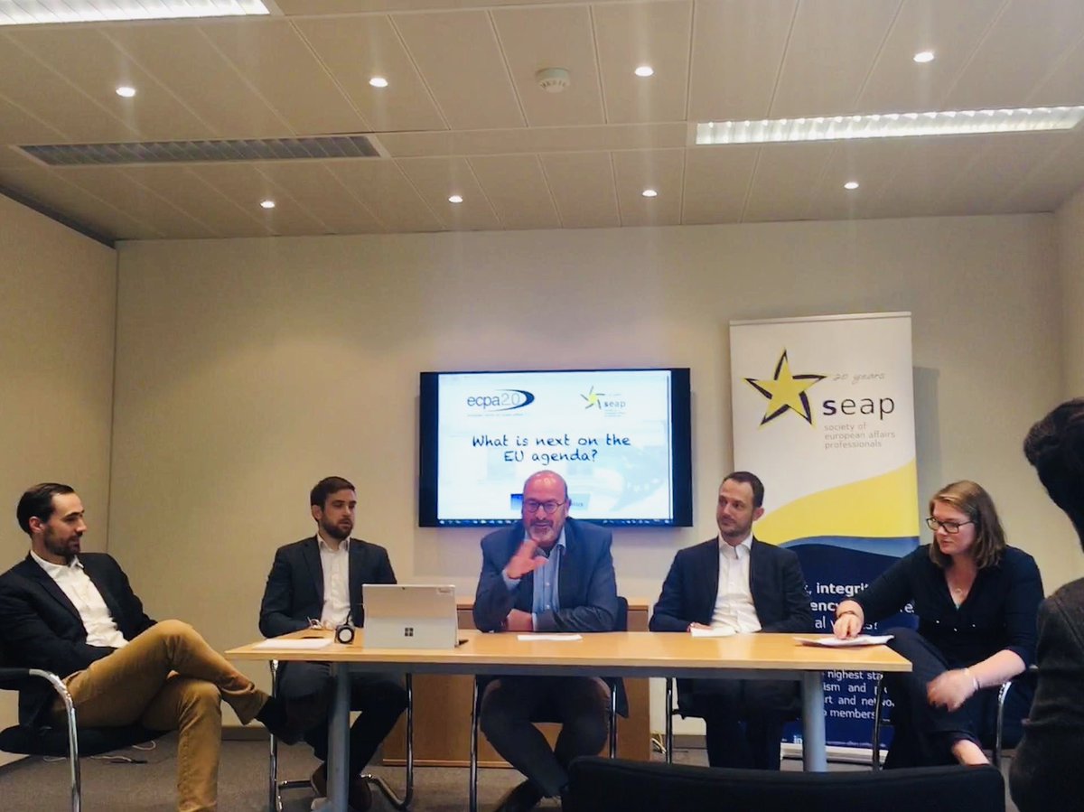 ecpa20's tweet photo. Thank you to our speakers for driving the discussion on what is on the european agenda. By the sounds of it, we have a fun few months ahead of us @seap_eu #publicaffairs  #euelections #europeanunion https://t.co/8929san7wZ