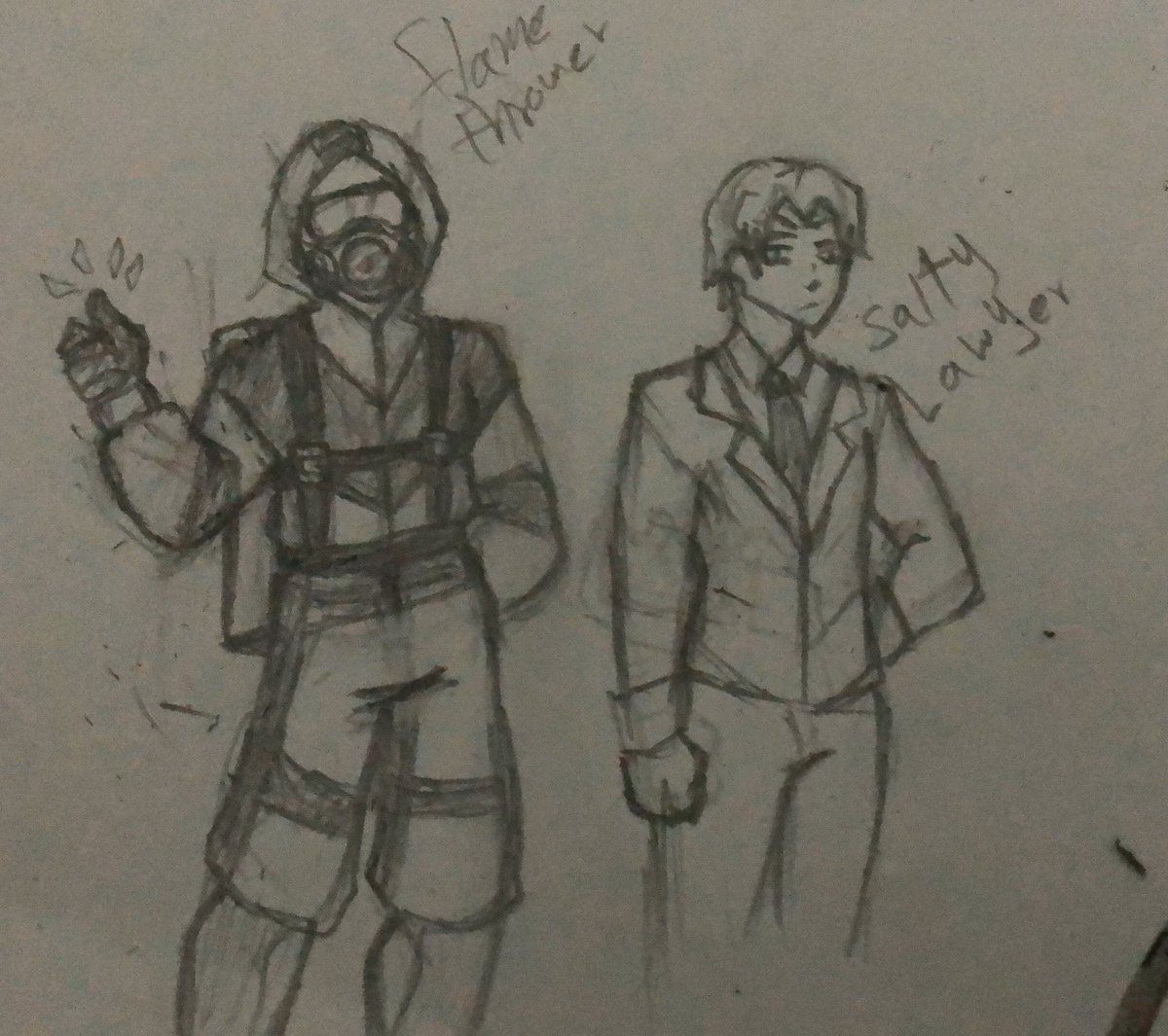 theArtistDuo's tweet photo. Flame thrower , lawyer(?), plague brothers 
#رسمي #شخصياتي #رسم #فن #art #myart #drawing 
By Julie https://t.co/OaZkQ4BevI