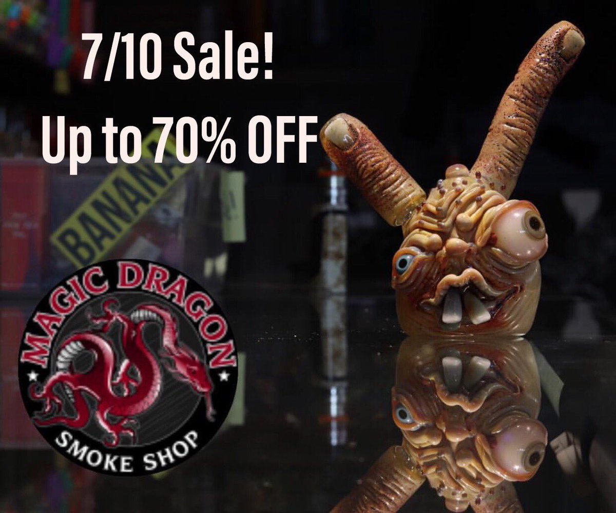 magicdragonsf's tweet photo. 7/10 sale Tomorrow! Up to 70% off!  #magicdragonsf #magicdragonsmokeshop #headshop #smokeshop #vapeshop #hookahshop  #sanfrancisco #handpipe #oilrig #vaporbubbler #headyglassforsale #glassforsale #stopdropandglob #heady #headies #functionalglassart #dabber #concentrate #710sale https://t.co/jcYOZnSh2M