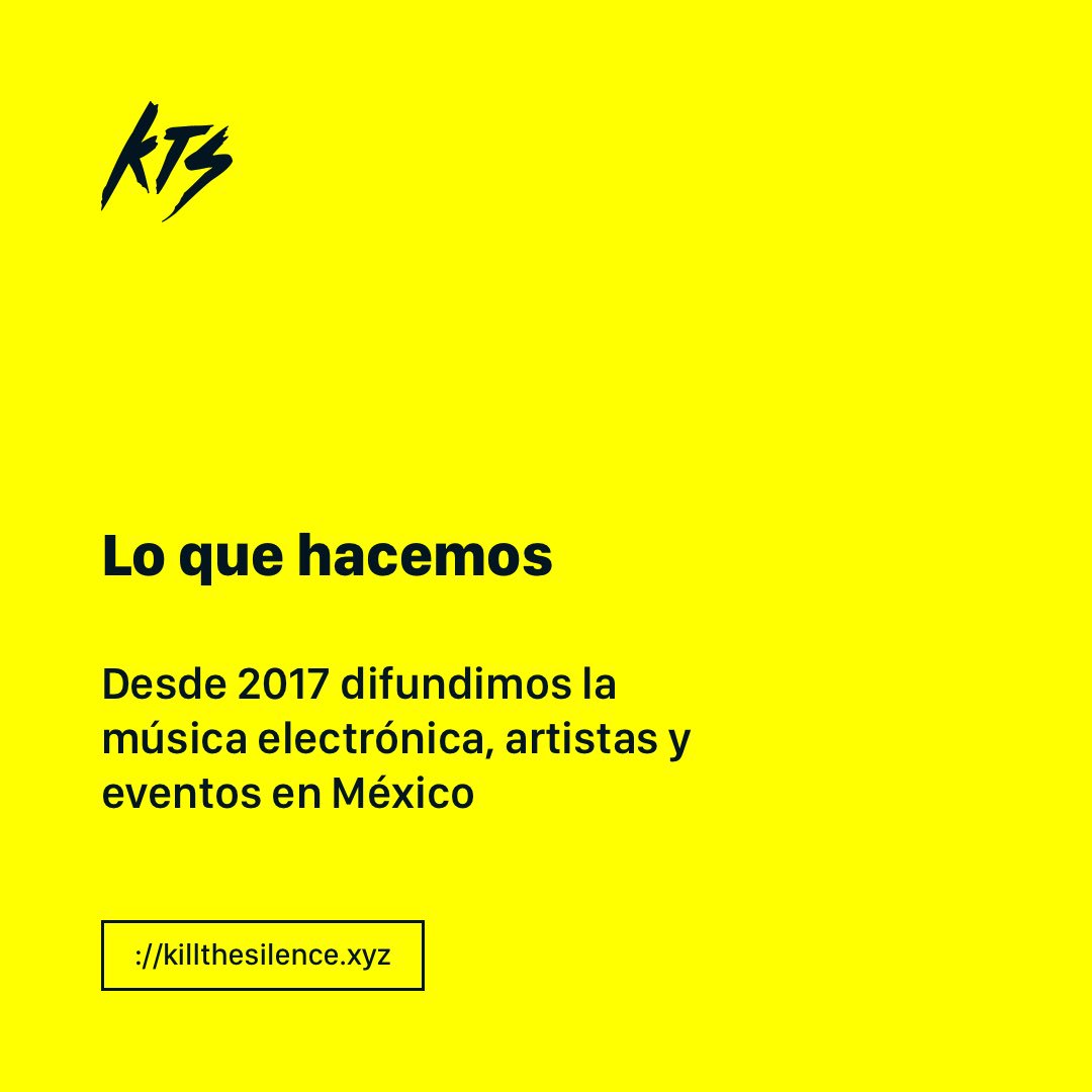 Kill The Silence surge de la necesidad de espacios más amplios para difundir el trabajo que todo e talento mexicano está haciendo dentro del país.

👉 killthesilence.xyz

#WeMakeTheNoise