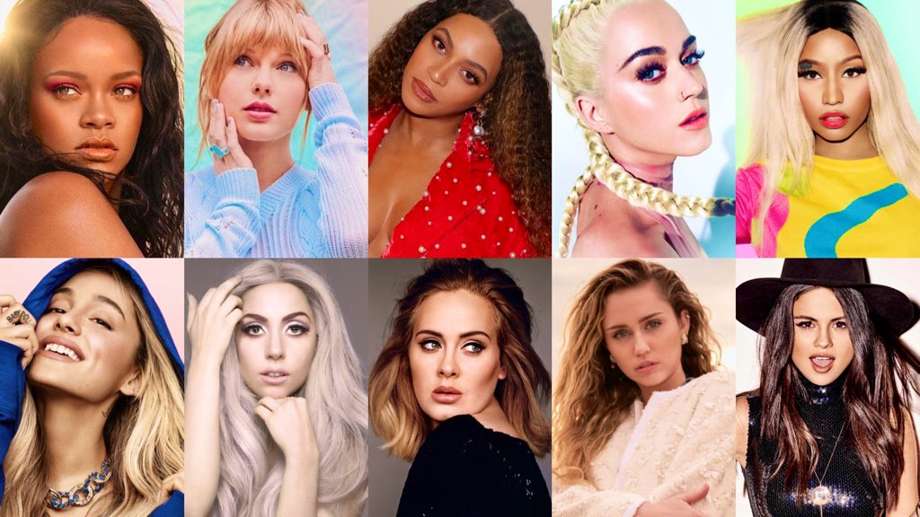 Ex-Acts Charts on Twitter: "Best selling female artists worldwide debuted  this millennium: 1. Rihanna — 565M 2. Taylor Swift — 350M 3. Beyoncé — 336M  4. Katy Perry — 327M 5. Nicki
