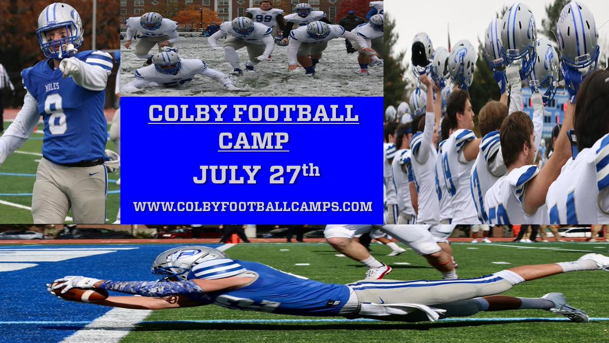 Colby_Football's tweet photo. Just 1️⃣8️⃣ days away! Come show your stuff and check out one of the most beautiful campuses in #Vacationland ‼
🏈
Register here: https://t.co/dQ8KjkHAQz
#BTP #TheColbyWay https://t.co/tw3AZj20lY