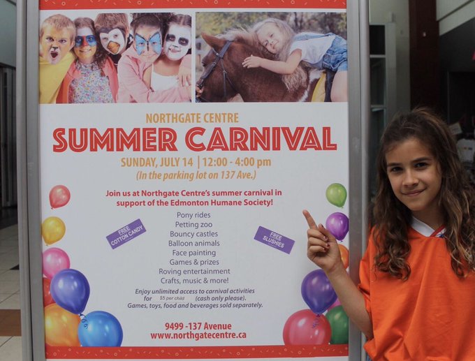 Check out this Summer Carnival coming to Northgate Centre this coming Sunday, July 14. $5/kid or $10/family<a href="/tag/edmonton"class="tags"><span>#edmonton</span></a><a href="/tag/spons"class="tags"><span>#spons</span></a><a href="/tag/yegkids"class="tags"><span>#yegkids</span></a>