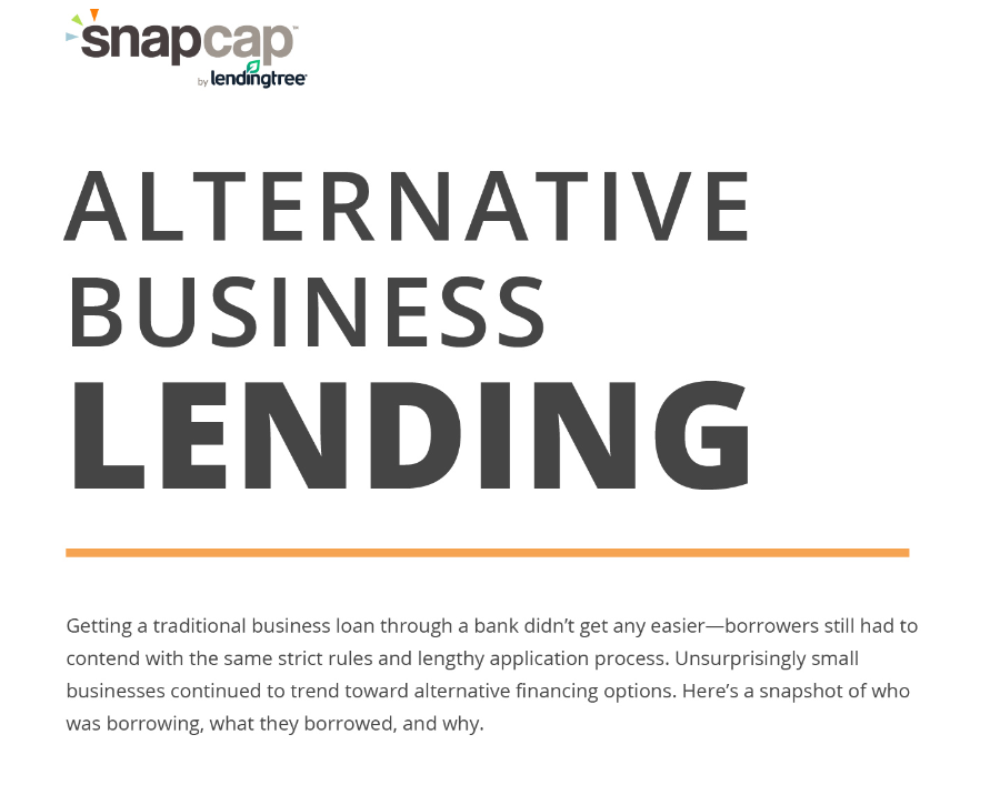 Snap_Cap's tweet photo. Check out these facts and stats about alternative business loans with SnapCap by LendingTree. Small businesses continue to choose alternative lending because it's faster and easier than banks. https://t.co/bQV7kzSZVT