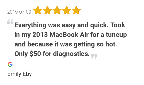 dpglendale's tweet photo. New 5.0-star Review: "Everything was easy and quick. Took in my 2013 MacBook Air for a tuneup and because it was... https://t.co/kjdjgDcSR0