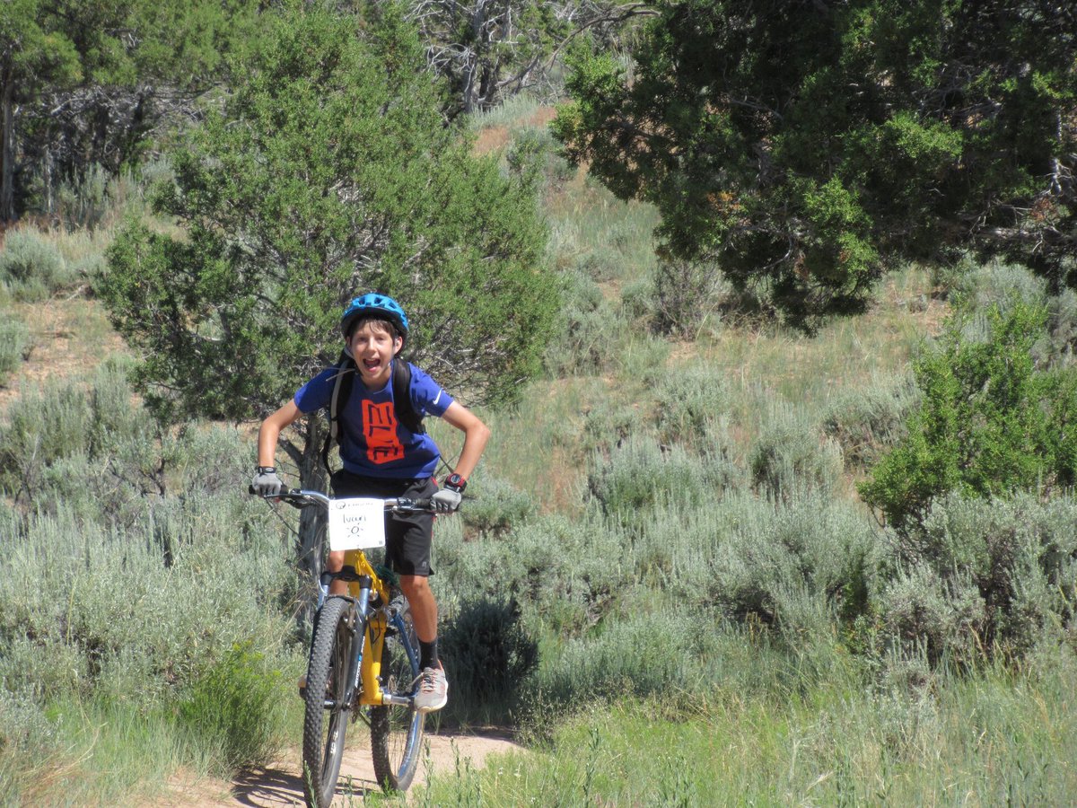 KarenJarchow's tweet photo. And we are off and rolling again! Our july session of #vvasakids MTB camp started today. Big thanks to my personal sponsors who step up and support this program. This makes 120 kids on the trails so far this summer!!! #sharethestoke @ErgonBike @GUEnergyLabs @Topeak_Intl https://t.co/iCSlYBpvhn