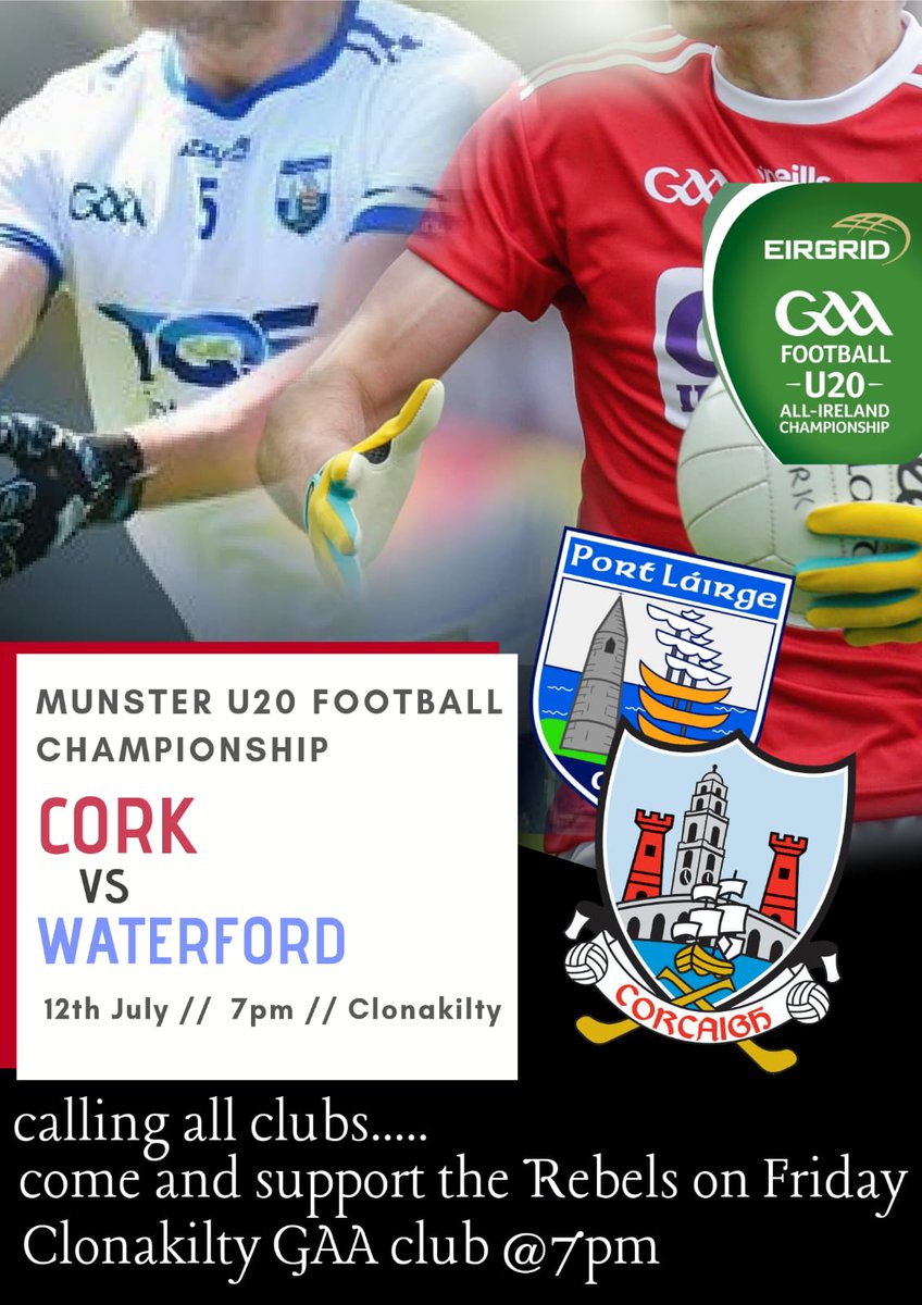 Inter County Football in West Cork. We have been asking for this for years. Come out now and support. Incourage your clubs young players to attend wearing there Cork Colours. 
<a href="/OfficialCorkGAA/">Cork GAA</a> <a href="/CorkGAAChair/">Cork GAA Chairperson</a> <a href="/CastlehavenGAA/">Castlehaven GAA</a>