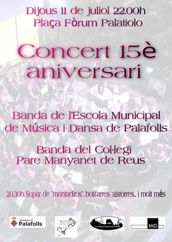AjuntamentPLF's tweet photo. La @bandapalafolls està d’aniversari i no t’ho pots perdre!  Aquest dijous 11 de juliol a les 20 h sopar variat i a les 22 h concert. Tot al Fòrum Palatiolo en la millor companyia! @emmidpalafolls @radiopalafolls #estiuPLF https://t.co/L373Q0eo1n