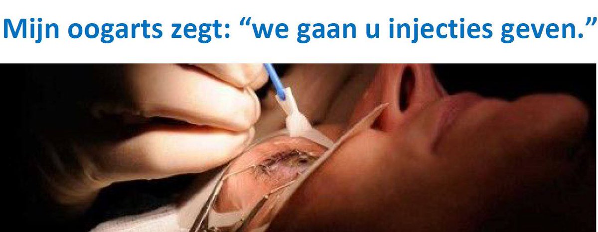 MaculaV's tweet photo. Mijn oogarts zegt: "we gaan u injecties geven".

https://t.co/XuiKQ1GKAJ https://t.co/apHyD7CGVI