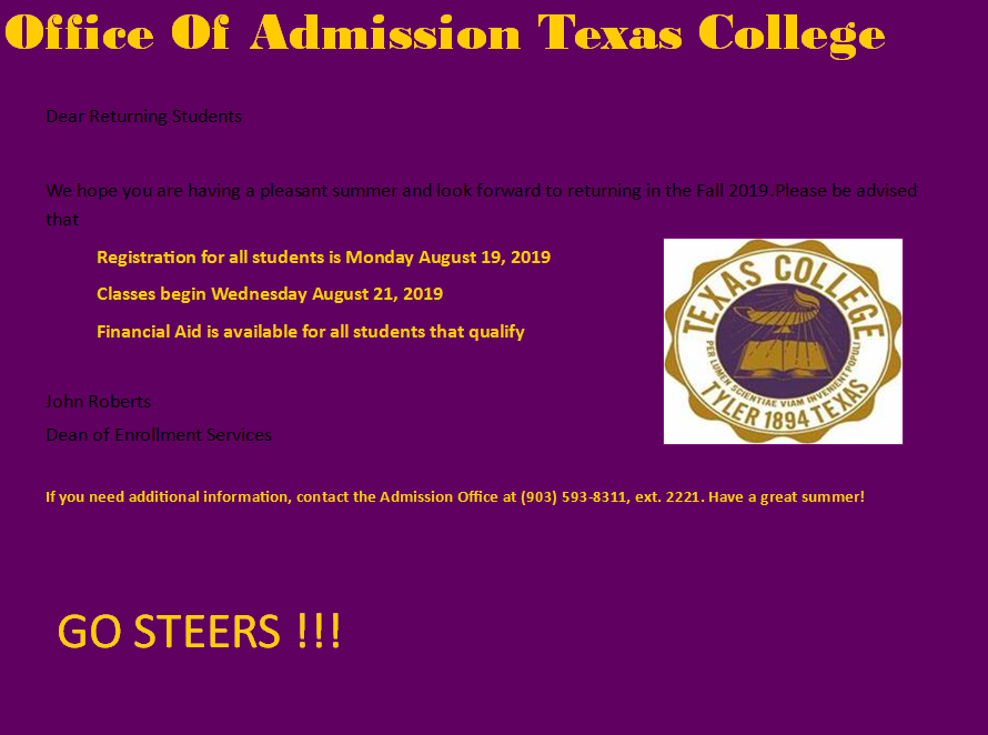 <a href="/TCSteers/">Texas College Steers</a> @TCMB16 <a href="/TCBaseballNAIA/">TC Baseball</a>