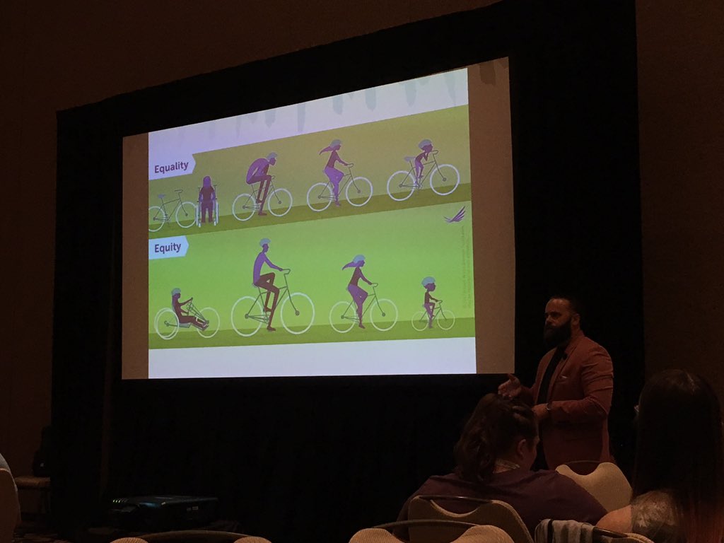 pam_sudduth's tweet photo. Equality vs Equity @Docrob2008 @ristowanne1 @flpsrti #AVL2019 #dominiquesmith https://t.co/QQlRGmWUd4