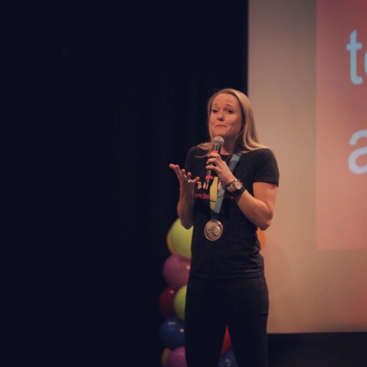 CADAcamps's tweet photo. A big thank you to Sarah Wells for sharing her story of strength, grit, and resilience with all of us here at CADA Camps!🥇🏃🏽‍♀️🙌🏾
.
“When you fall down you have to GET BACK UP, and once get back up you have to have an unwavering BELIEF IN YOURSELF...” - Sarah Wells 
.
#CADACamps https://t.co/4VhfrSGktb