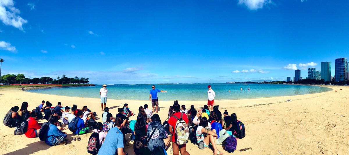 MsElizabethMahi's tweet photo. Last Friday, #P2scholars learned about ocean safety from Kumu Matt & Lifeguard Kenny Rust! Then, they got to practice snorkeling at Ala Moana Beach Park & they spotted a green sea turtle! #Snorkeling #PUEOprogram #SummerSchool #Punahou @PunahouSchool #MarineBiology #AlaMoanaBeach https://t.co/xqm2jGnjTa