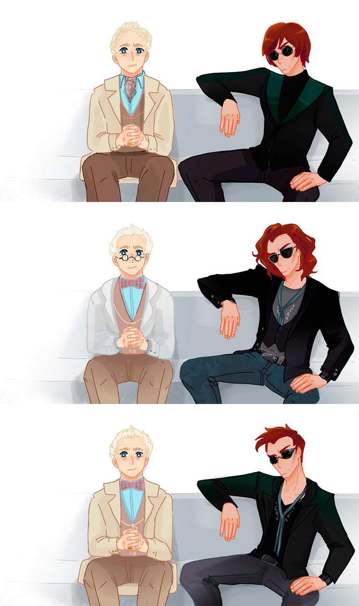also, the 6k years of fashion styles (by frame)
I love them all, their big and small changes are so SO good
#GoodOmens 