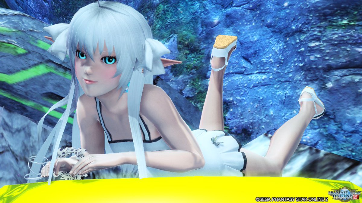 桜餅 おはようございます 今日はメンテssですね 7月に入ったので水着解禁しました W ワンピーススイムウェア雪を使用してます お仕事 学校の方はお気を付けて 今日も一日頑張りましょう Pso2 メンテの日なのでssを貼る T