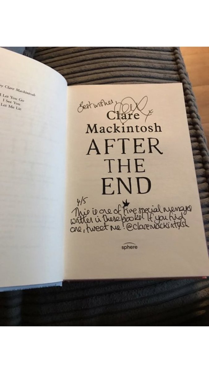 Clare Mackintosh Hostagebook On Twitter I Put My Signature In 995 Copies Of Aftertheend For Waterstones And A Special Message In Five Of Them One Of Them Has Just Been Found