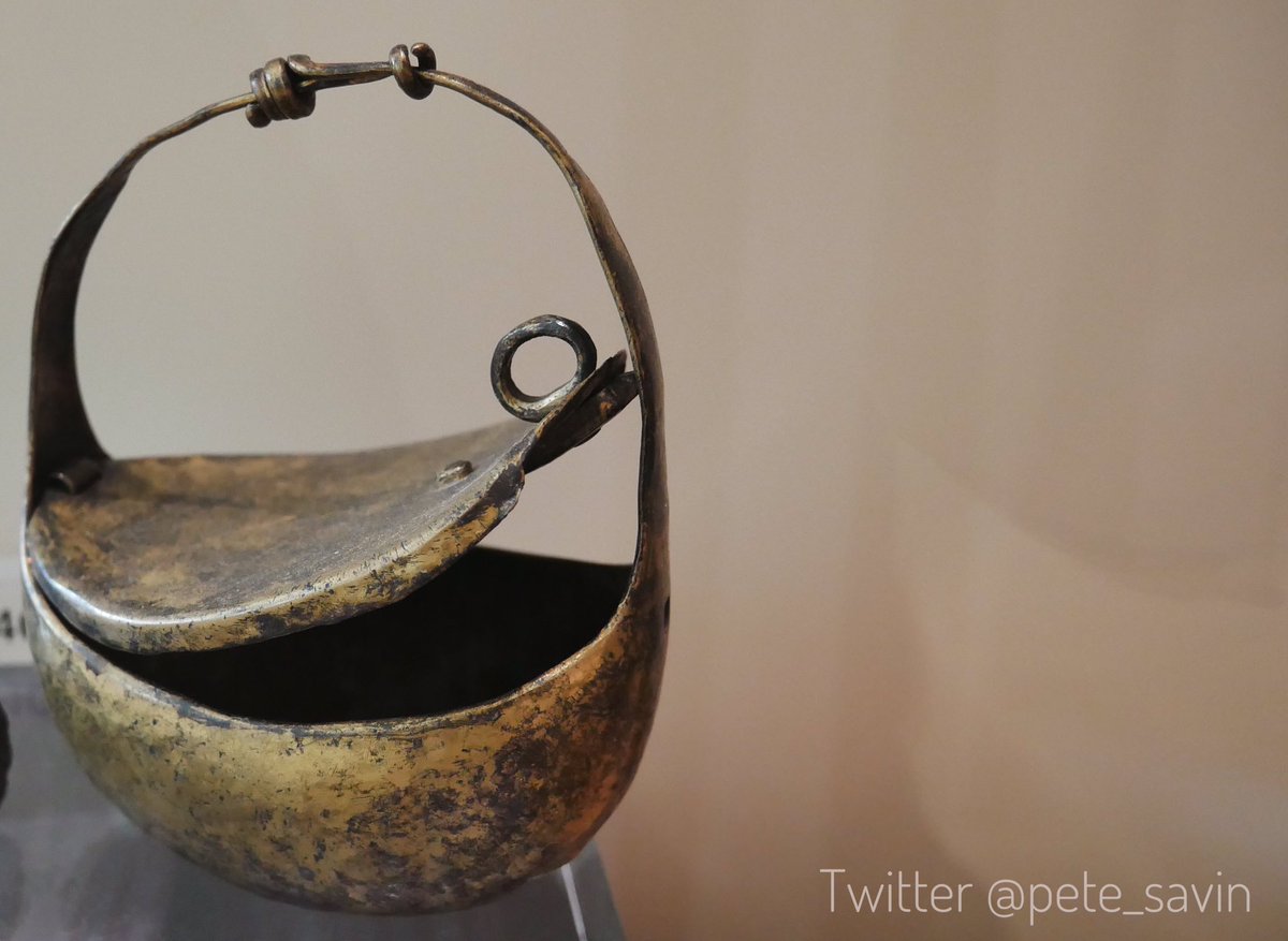 pete_savin's tweet image. A bronze gilded arm purse found NW of the fort of #Vindolanda dated to the 2nd Cent now on display in the #Ashmolean #Oxford #HadriansWall #RomanBritain